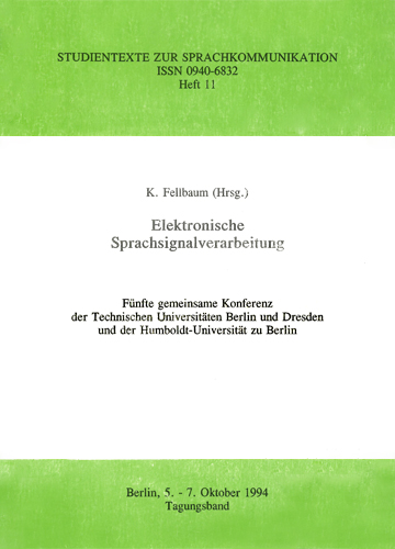 Cover of the ESSV 1994 proceedings book.