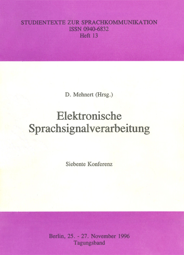 Cover of the ESSV 1996 proceedings book.