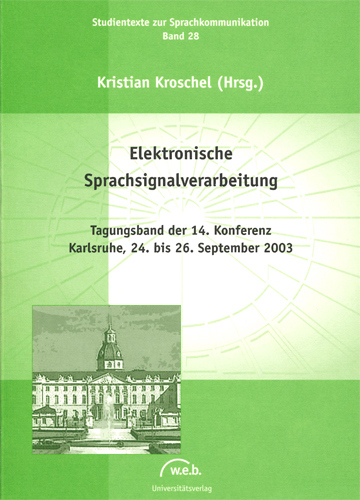 Cover of the ESSV 2003 proceedings book.