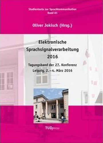 Cover of the ESSV 2016 proceedings book.
